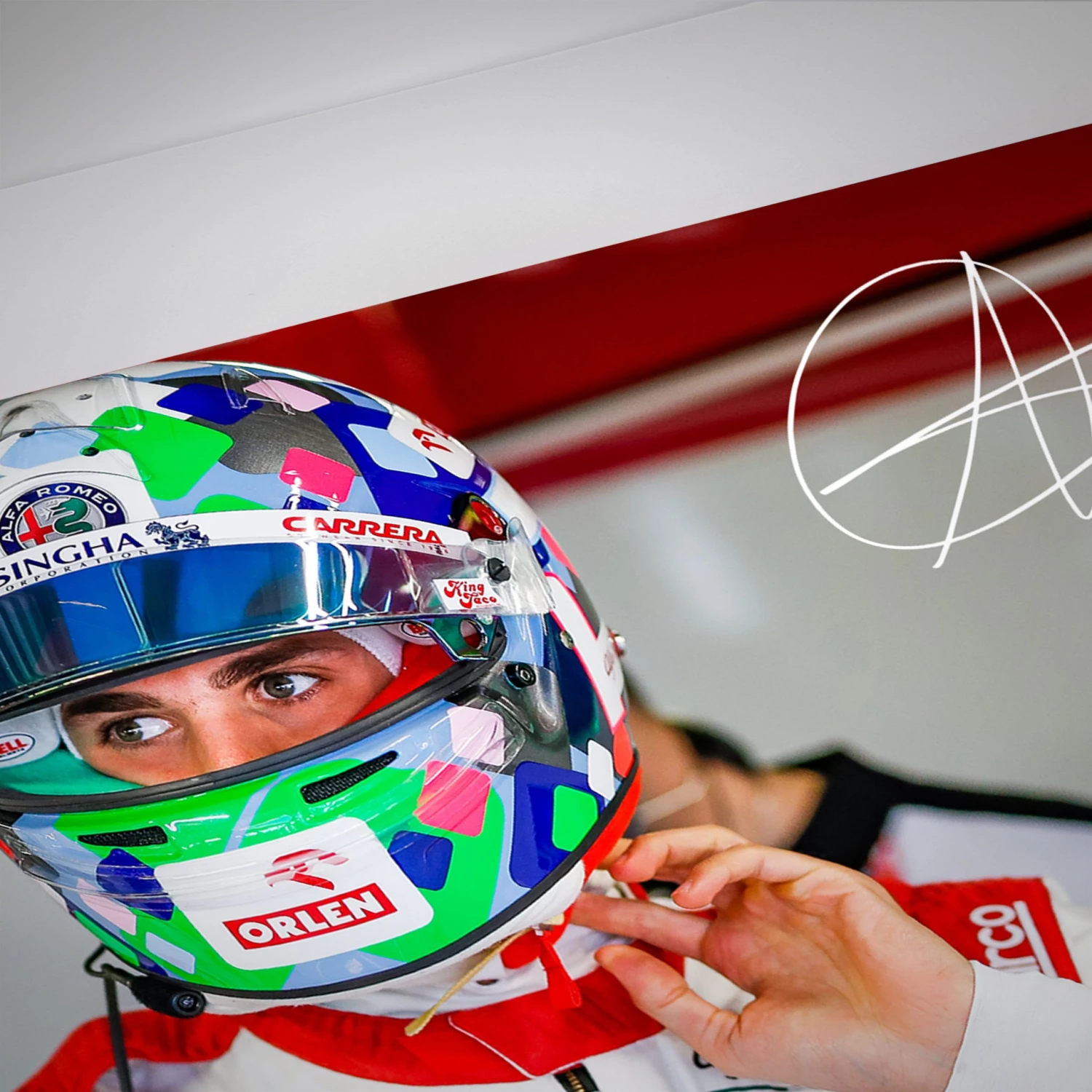 Alfa Romeo Antonio Giovinazzi 2021 Signed Photograph – Italian GP Alfa Romeo 2 Alfa Romeo Antonio Giovinazzi 2021 Signed Photograph – Italian GP Alfa Romeo