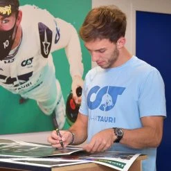 AlphaTauri Pierre Gasly 2020 Signed Italian GP Podium Steps Photograph