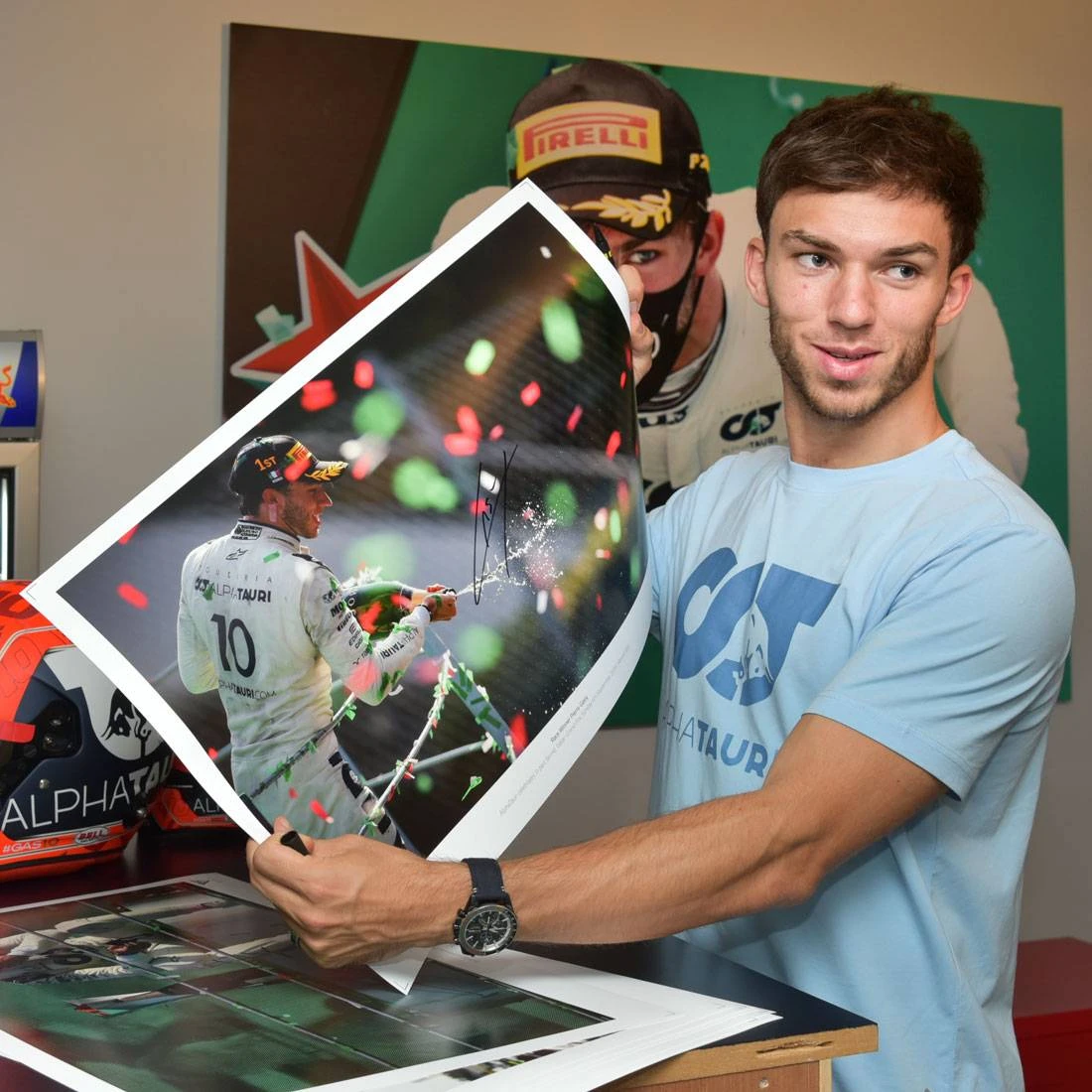 AlphaTauri Pierre Gasly 2020 Signed Italian GP Podium Photograph AlphaTauri 2 AlphaTauri Pierre Gasly 2020 Signed Italian GP Podium Photograph AlphaTauri