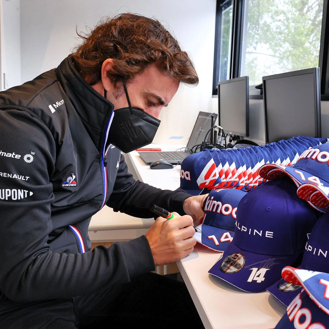 Alpine Alpine Fernando Alonso 2021 Unframed Signed Cap 3 Alpine Alpine Fernando Alonso 2021 Unframed Signed Cap