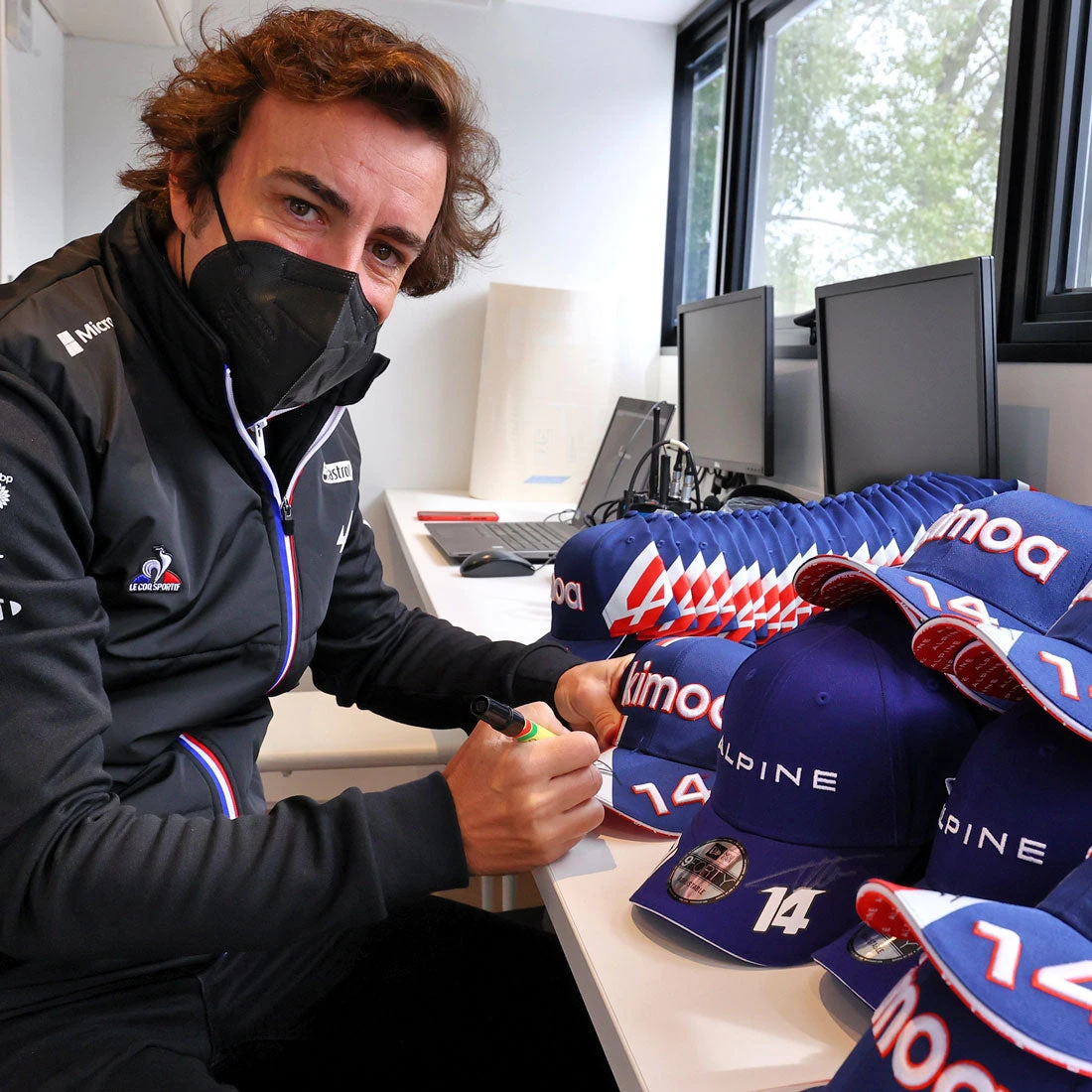 Alpine Alpine Fernando Alonso 2021 Unframed Signed Cap 8 Alpine Alpine Fernando Alonso 2021 Unframed Signed Cap