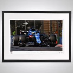 Alpine Fernando Alonso 2021 Signed Photograph – Azerbaijan GP Alpine