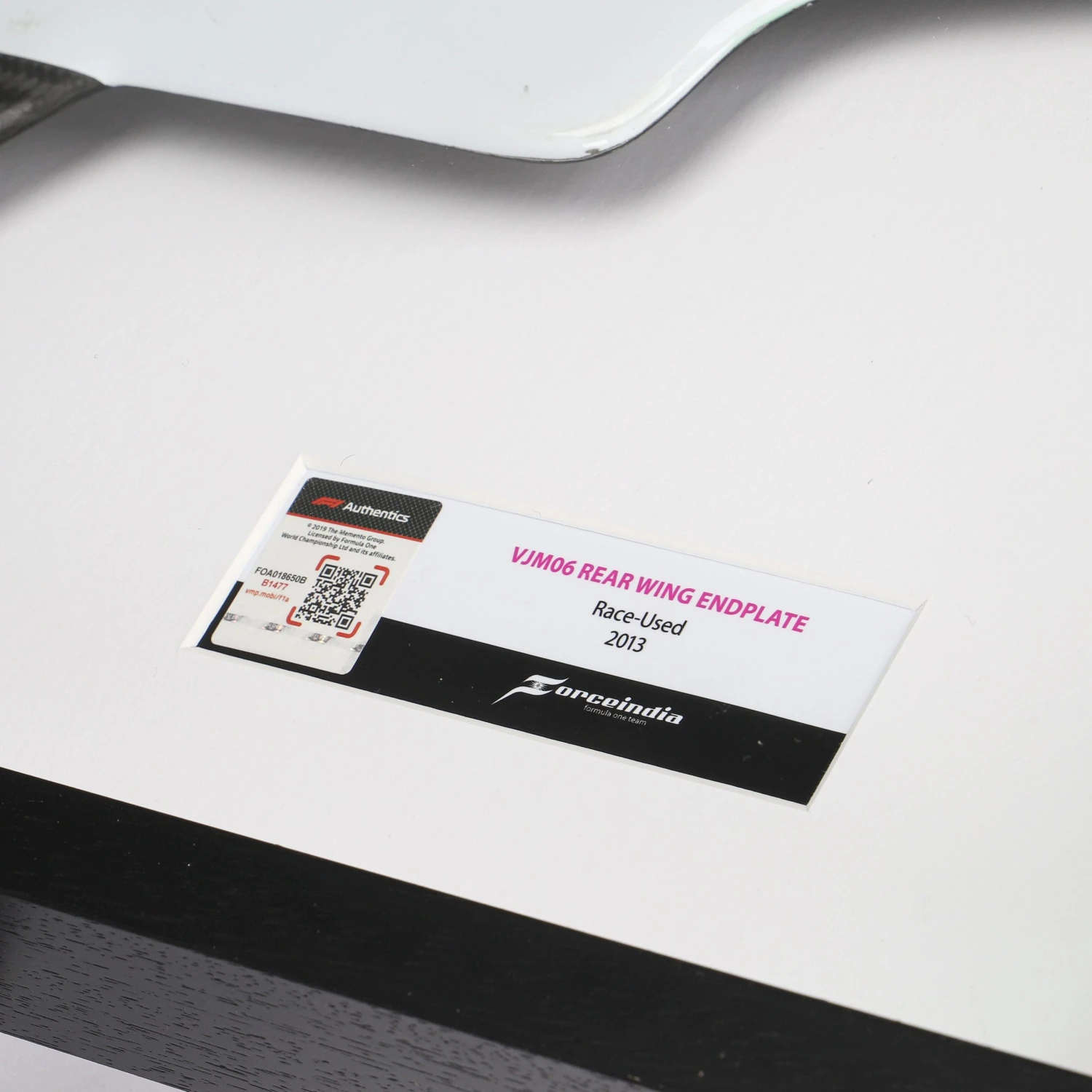 Sahara Force India F1 Team 2013 Right-hand Rear Wing Endplate 2 Sahara Force India F1 Team 2013 Right-hand Rear Wing Endplate