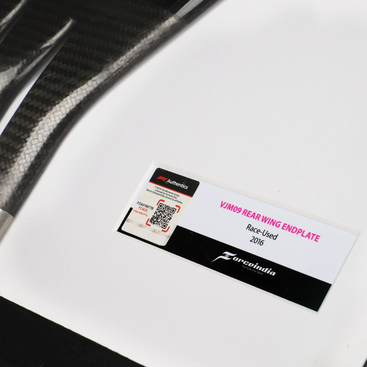 Sahara Force India F1 Team 2016 Rear Wing Endplate 2 Sahara Force India F1 Team 2016 Rear Wing Endplate