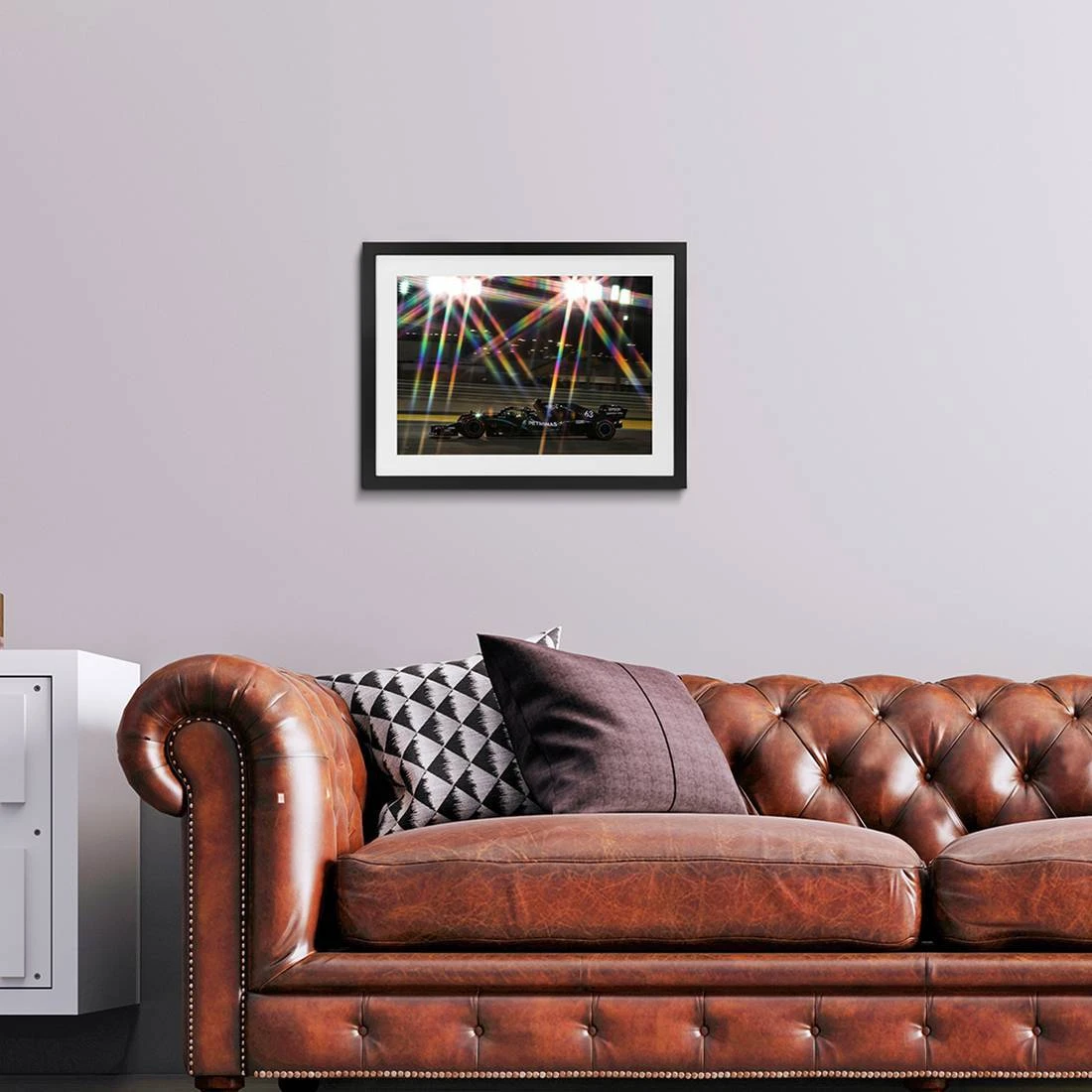 F1 Authentics Lewis Hamilton George Russell Mercedes W11 – Under The Lights - James Moy Print 2 F1 Authentics Lewis Hamilton George Russell Mercedes W11 – Under The Lights - James Moy Print