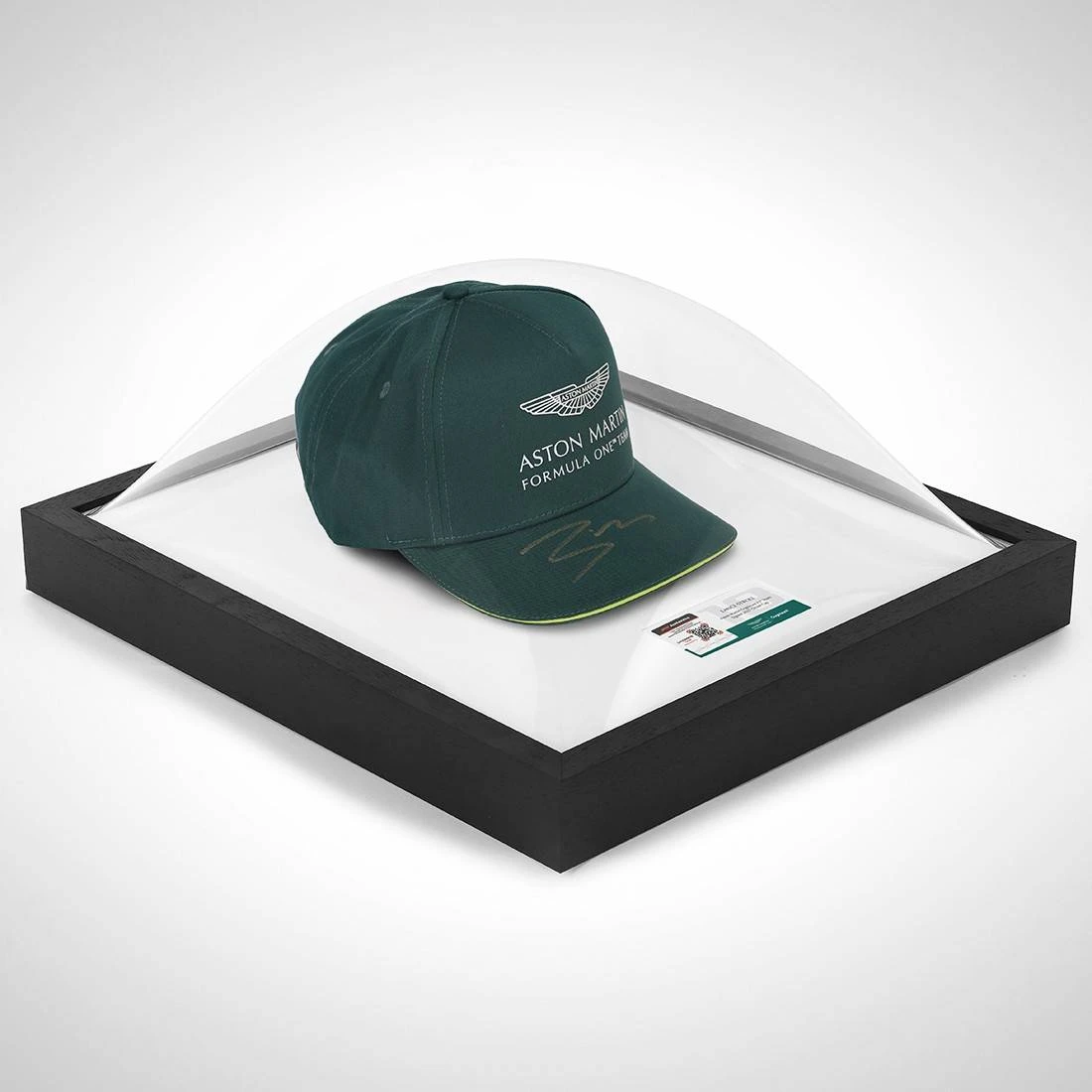 Lance Stroll Aston Martin 2021 Framed Signed Cap 1 Lance Stroll Aston Martin 2021 Framed Signed Cap