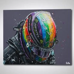 F1 Authentics Lewis Hamilton 2021 Rainbow Helmet Hand Embellished Artwork – Paul Oz