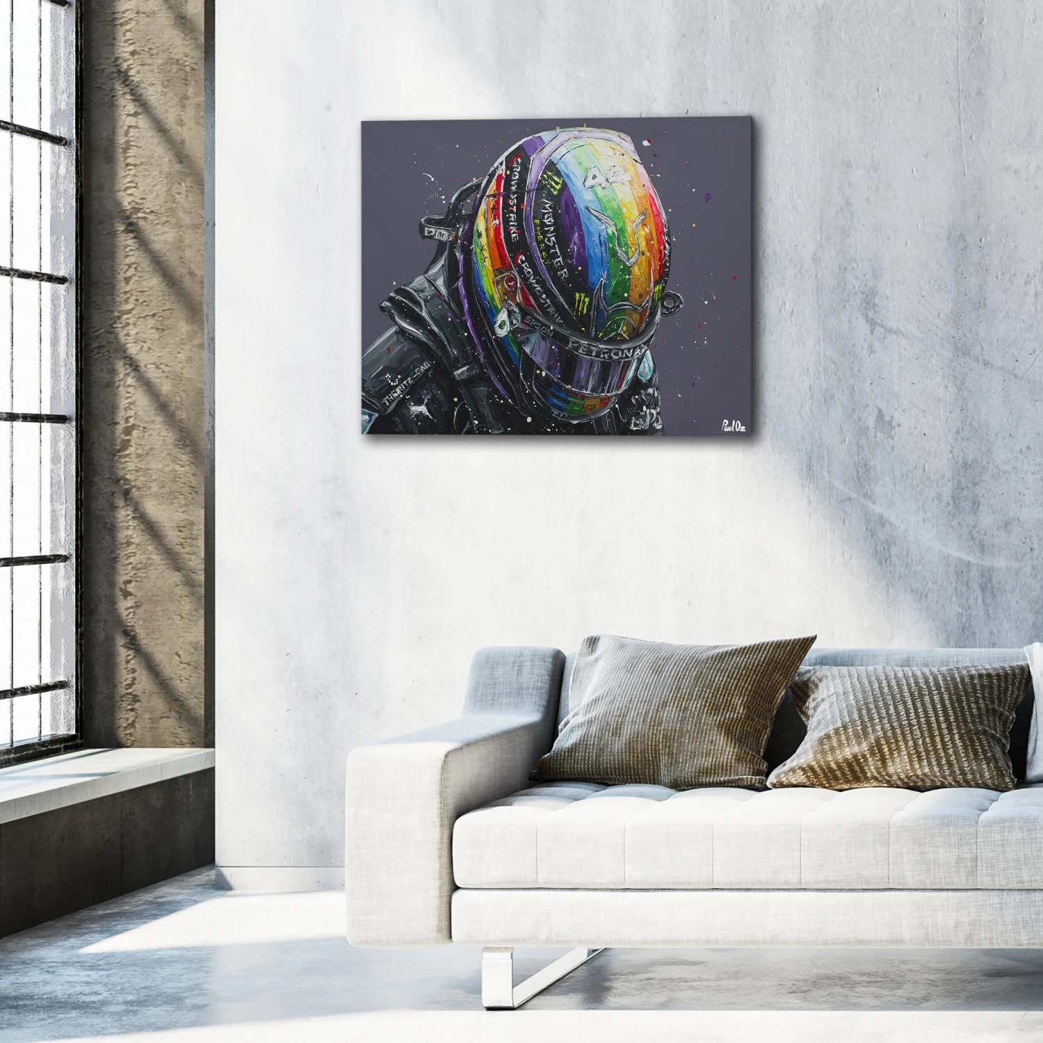 F1 Authentics Lewis Hamilton 2021 Rainbow Helmet Hand Embellished Artwork – Paul Oz 3 F1 Authentics Lewis Hamilton 2021 Rainbow Helmet Hand Embellished Artwork – Paul Oz