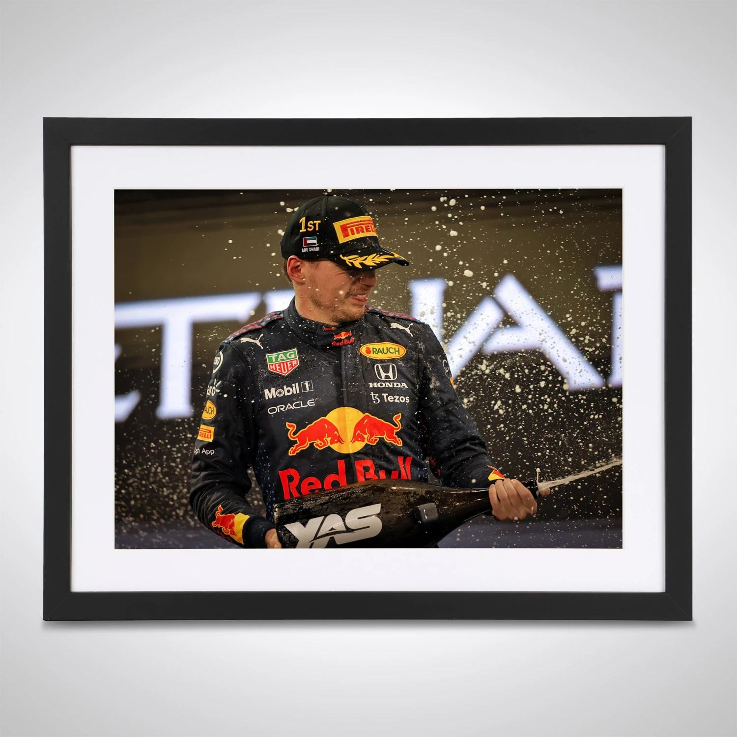 Red Bull Red Bull Max Verstappen 2021 World Champion Podium Celebrations – James Moy Print 1 Red Bull Red Bull Max Verstappen 2021 World Champion Podium Celebrations – James Moy Print
