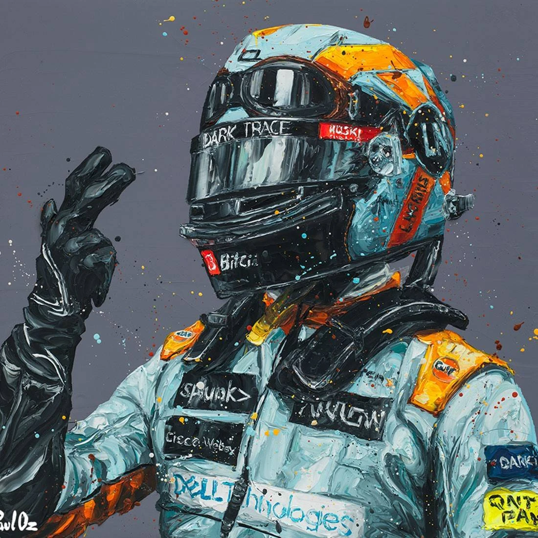 F1 Authentics Lando Norris In Monaco 2021 Hand Embellished Artwork - Paul Oz 2 F1 Authentics Lando Norris In Monaco 2021 Hand Embellished Artwork - Paul Oz
