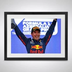 Red Bull Sergio Perez 2021 Azerbaijan GP Podium – James Moy Print Red Bull