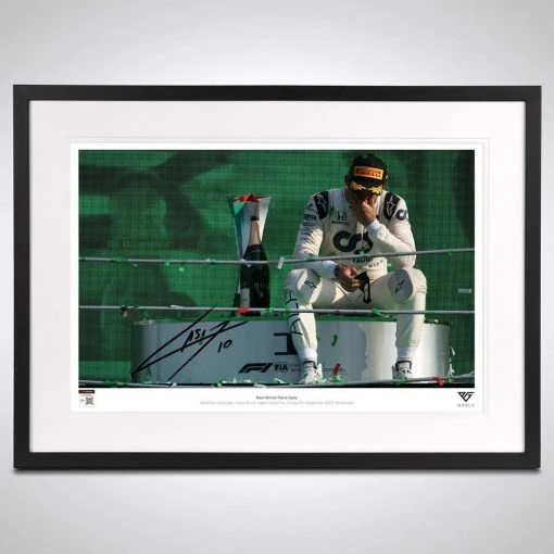 AlphaTauri Pierre Gasly 2020 Signed Italian GP Podium Steps Photograph 7 AlphaTauri Pierre Gasly 2020 Signed Italian GP Podium Steps Photograph