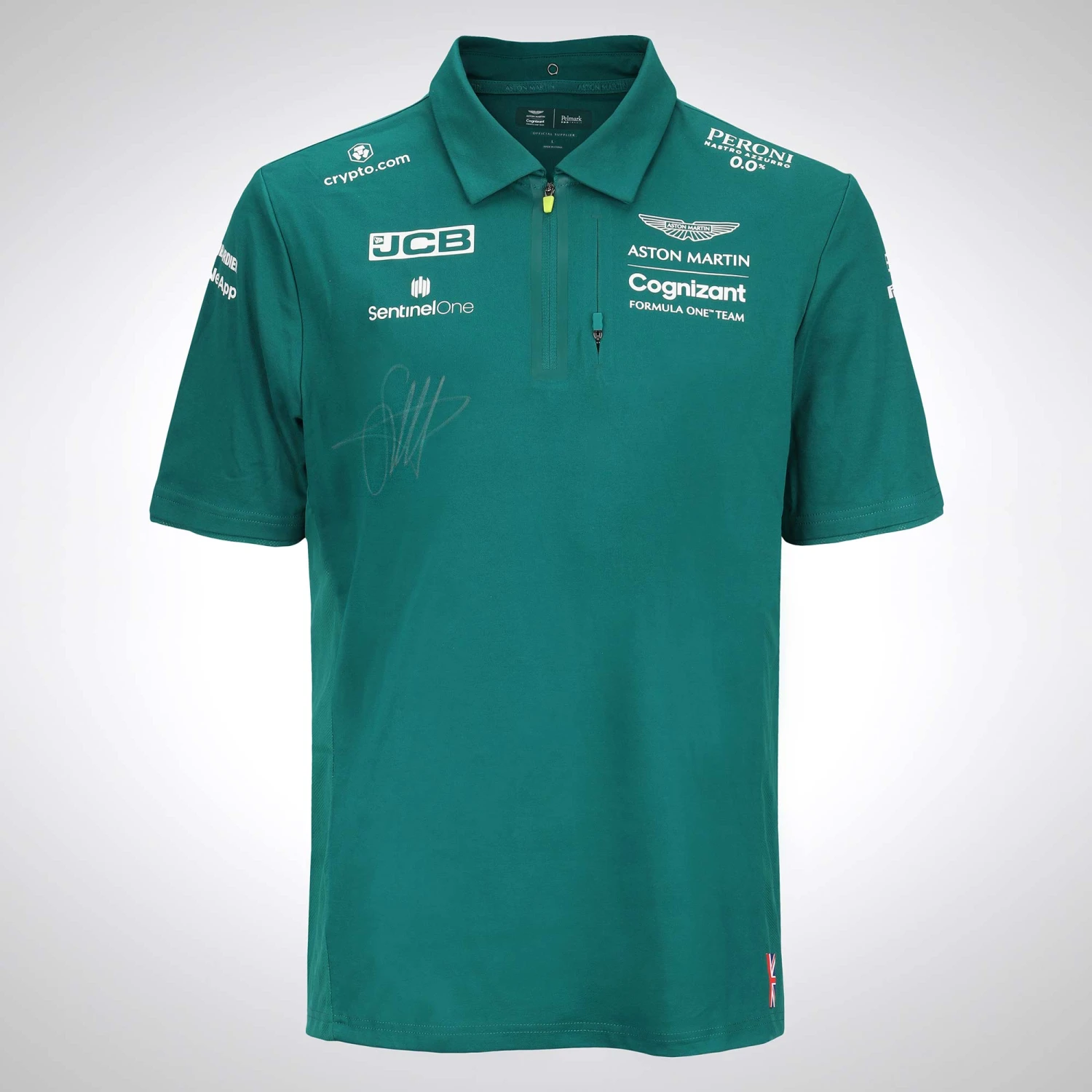 Aston Martin Sebastian Vettel 2022 Signed Polo Shirt 1 Aston Martin Sebastian Vettel 2022 Signed Polo Shirt