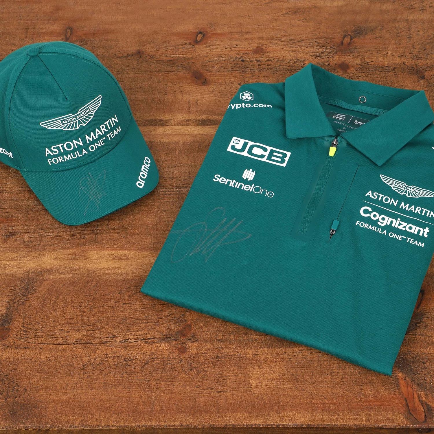 Aston Martin Sebastian Vettel 2022 Signed Polo Shirt 3 Aston Martin Sebastian Vettel 2022 Signed Polo Shirt