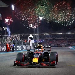 Red Bull Max Verstappen 2021 World Champion Fireworks - James Moy Print