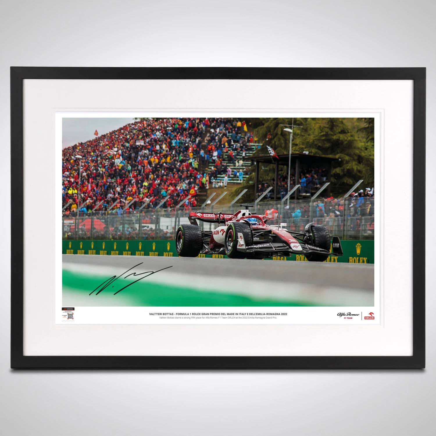 Alfa Romeo Valtteri Bottas 2022 Signed Photo – Emilia Romagna GP 1 Alfa Romeo Valtteri Bottas 2022 Signed Photo – Emilia Romagna GP