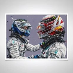 F1 Authentics Lewis Hamilton & Valtteri Bottas Artwork - Paul Oz