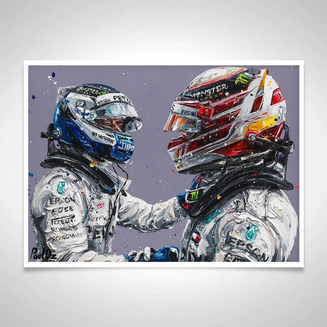 F1 Authentics Lewis Hamilton & Valtteri Bottas Artwork - Paul Oz 1 F1 Authentics Lewis Hamilton & Valtteri Bottas Artwork - Paul Oz