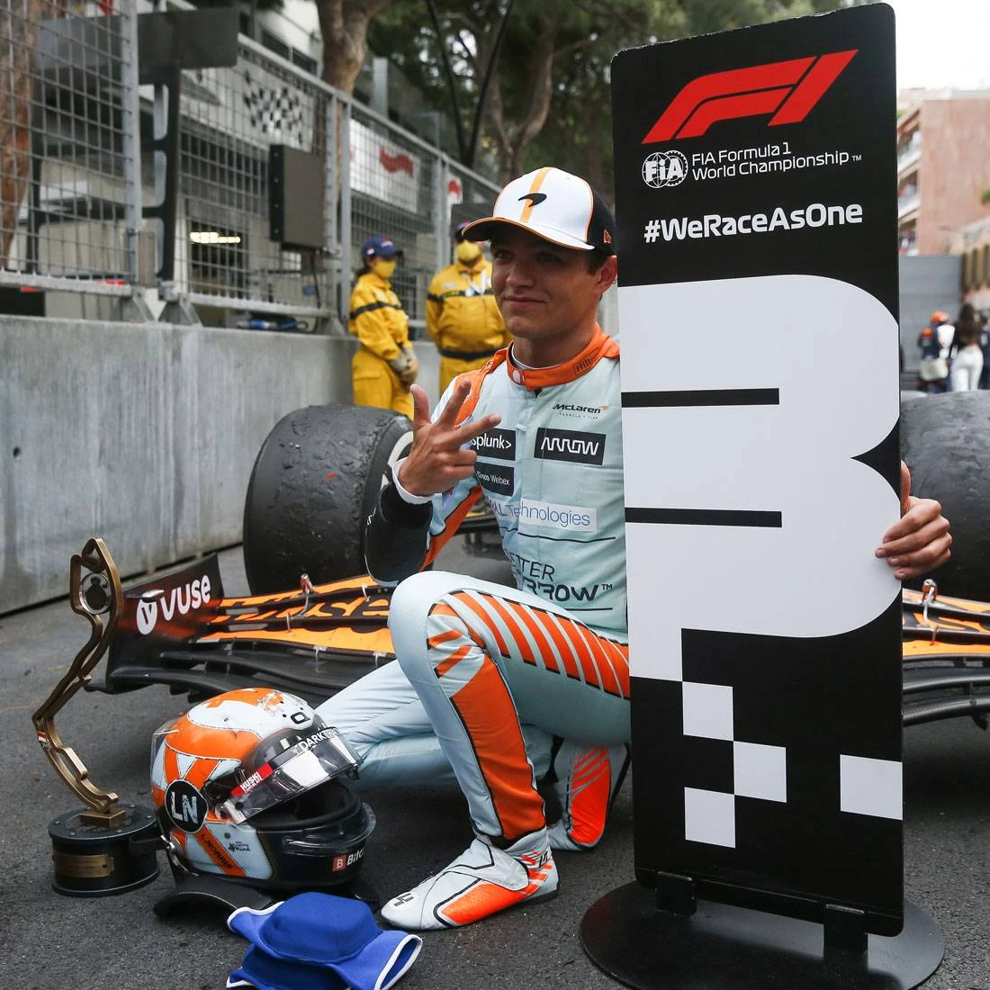 F1 Authentics Lando Norris In Monaco 2021 Hand Embellished Artwork - Paul Oz 3 F1 Authentics Lando Norris In Monaco 2021 Hand Embellished Artwork - Paul Oz