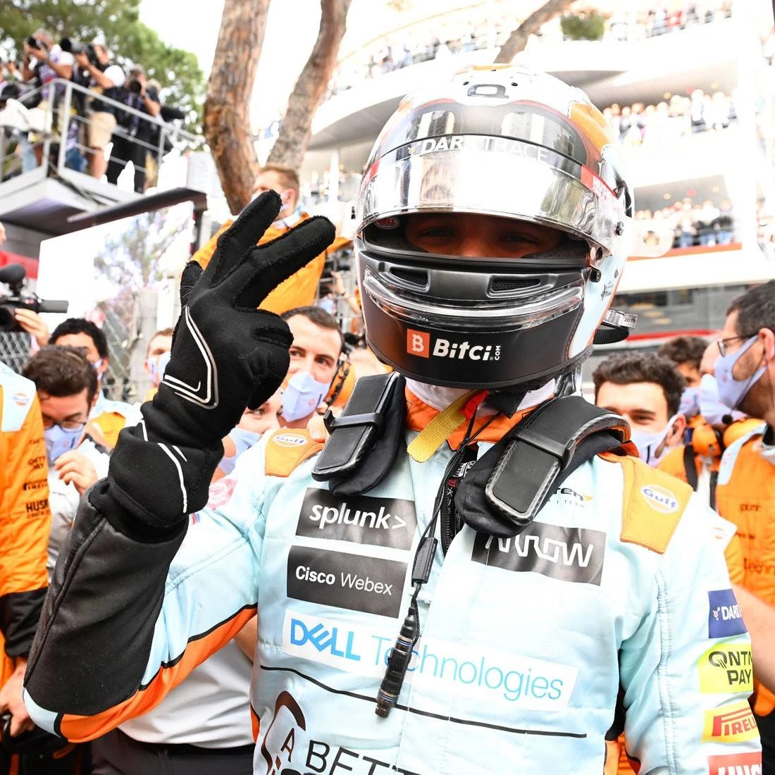 F1 Authentics Lando Norris In Monaco 2021 Hand Embellished Artwork - Paul Oz 4 F1 Authentics Lando Norris In Monaco 2021 Hand Embellished Artwork - Paul Oz